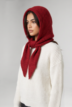 Women’s Knitted Hooded Scarf Tie Front