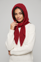 Women’s Knitted Hooded Scarf Tie Front