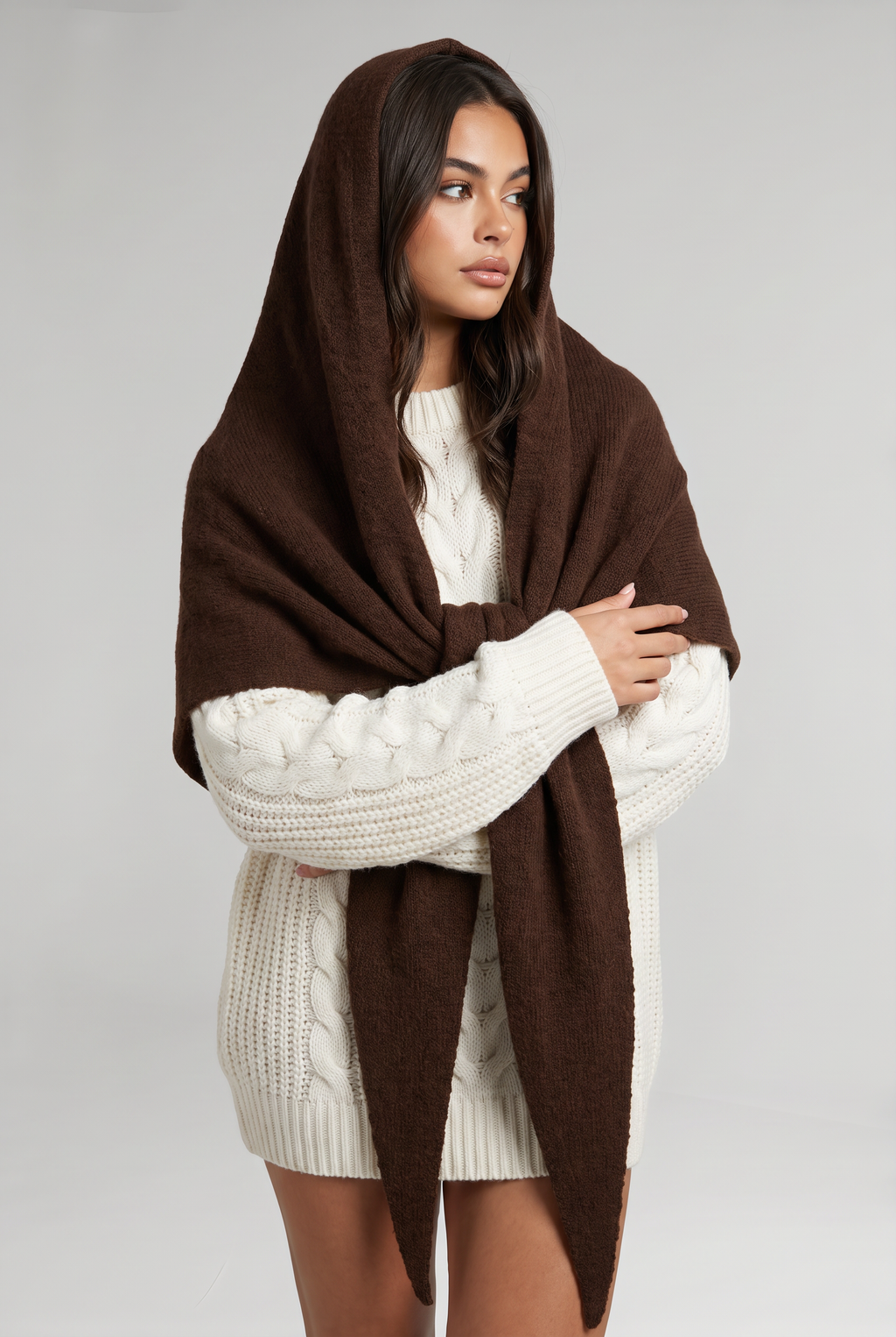 Women’s Hooded Triangle Scarf Cape