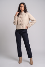 Women’s Frog Fastening Mandarin Collar Jacket