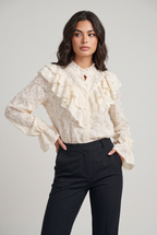 Women’s Victorian High Neck Ruffle Blouse