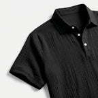 Men's Linen Short Sleeve Polo Shirt and Shorts Set