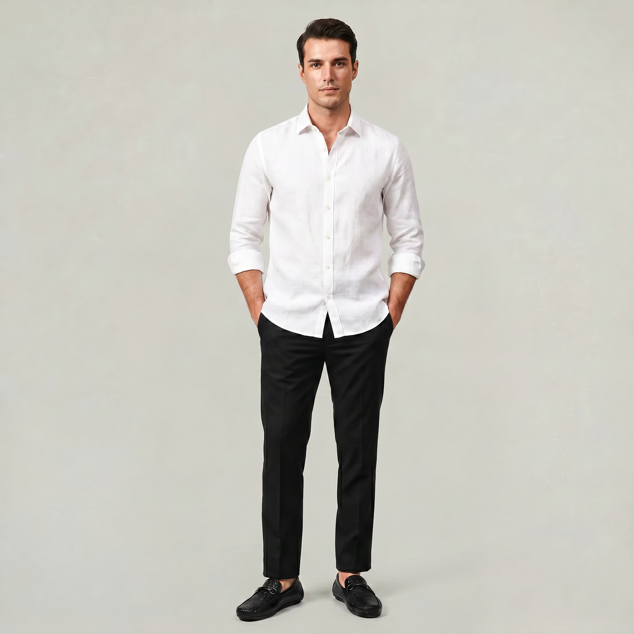 Men's Woven Leather Slip-On Driving Loafers