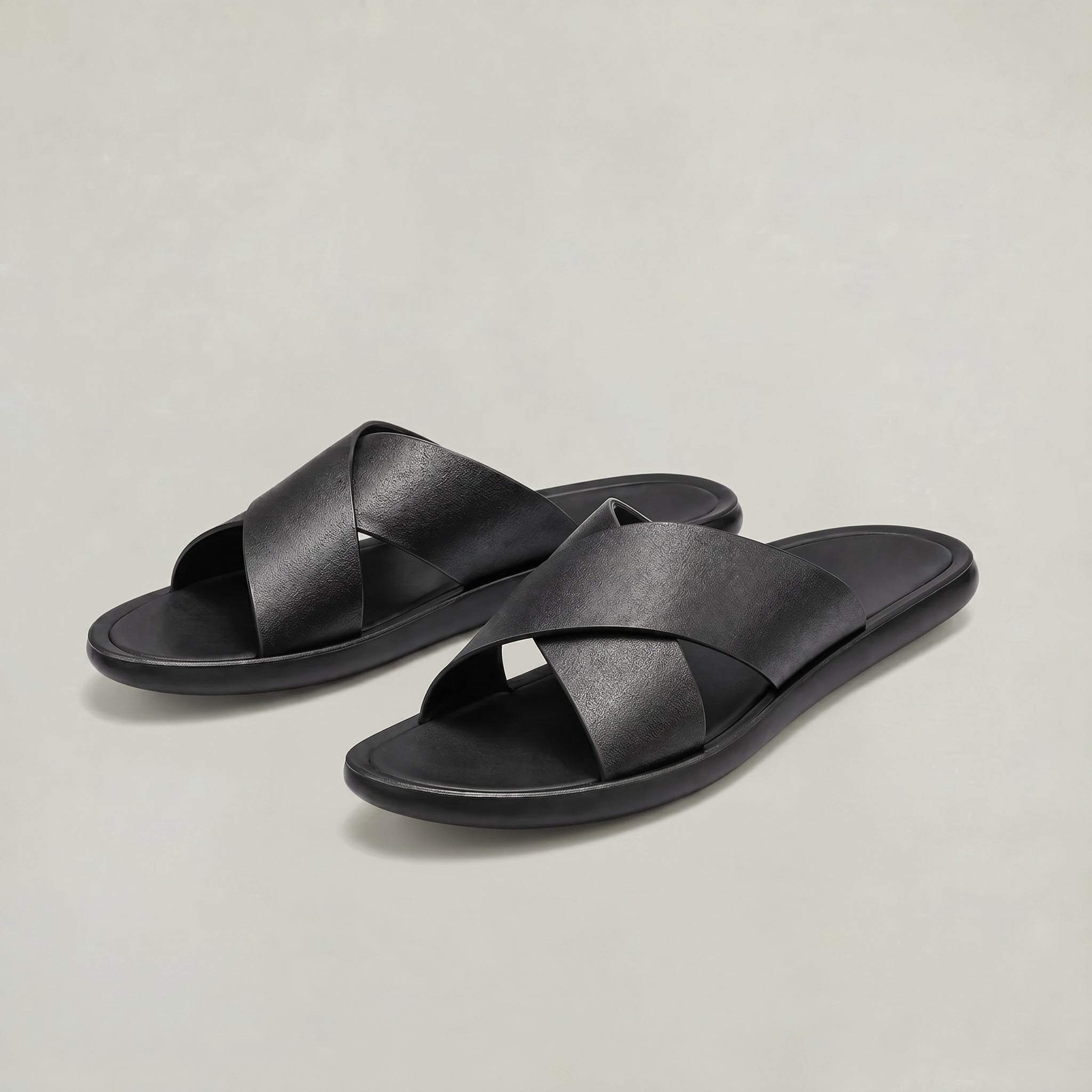 Men's Cross Strap Slide Sandals - Anti-Slip Home Slippers