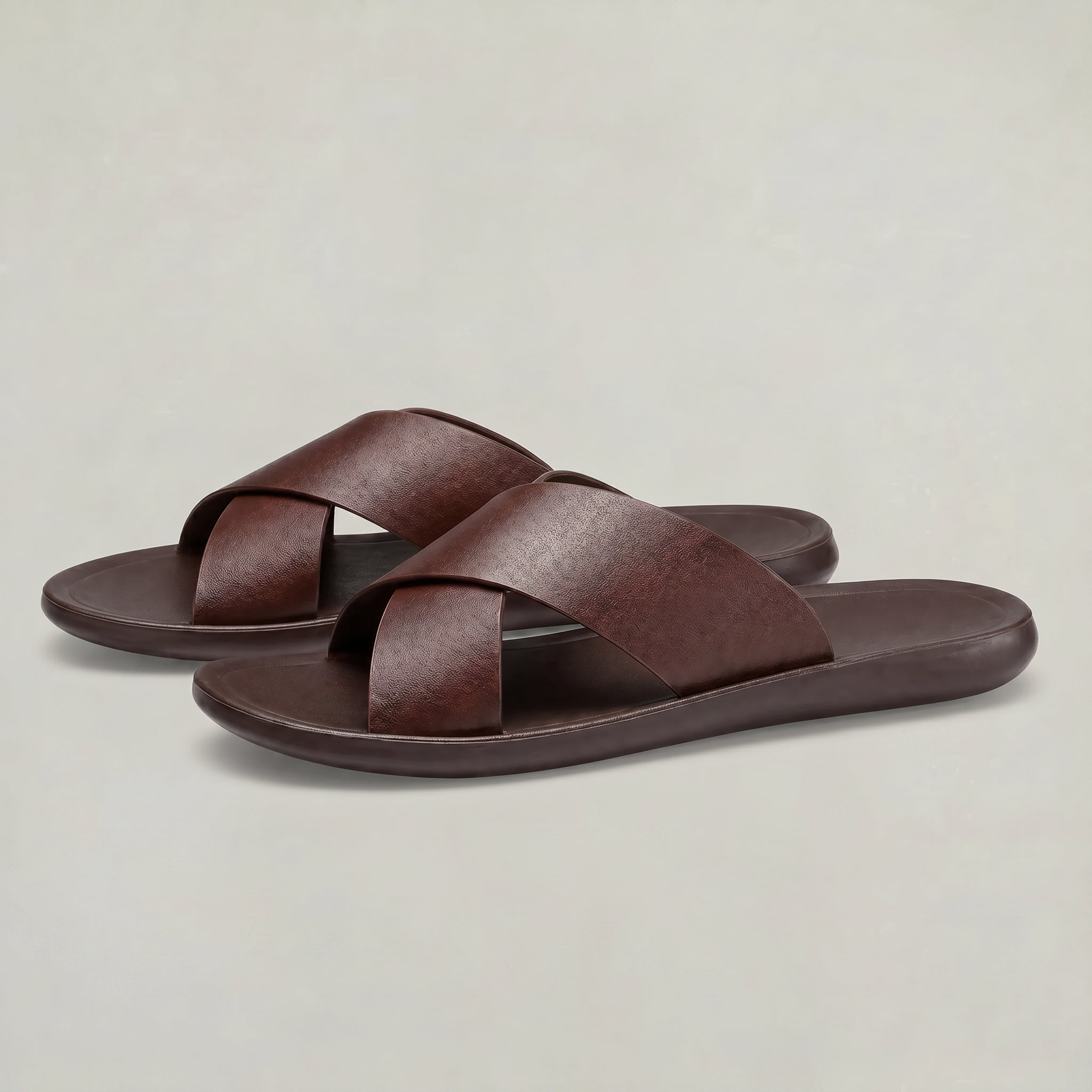 Men's Cross Strap Slide Sandals - Anti-Slip Home Slippers