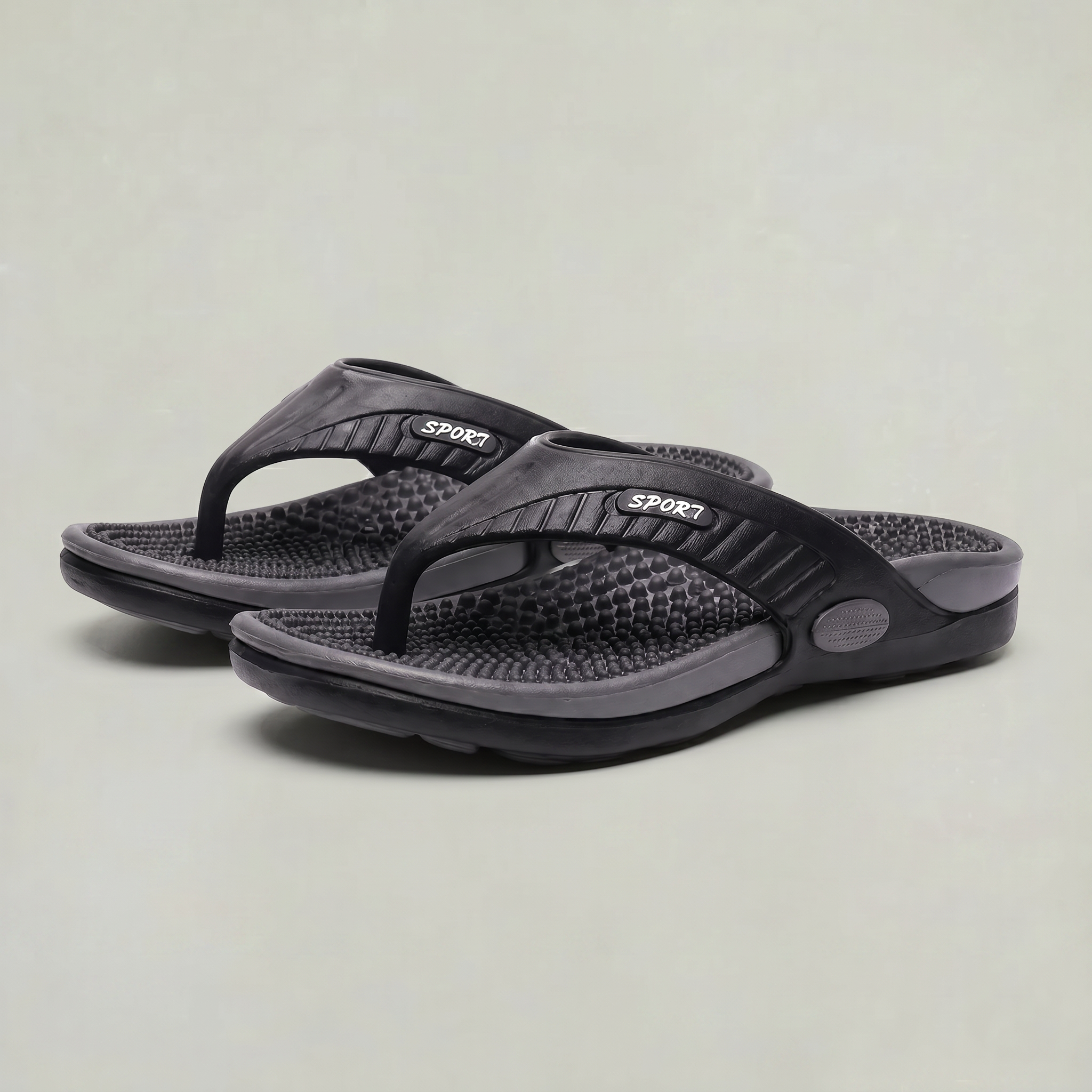 Men's Lightweight Beach Flip Flop Sandals With Textured Footbed