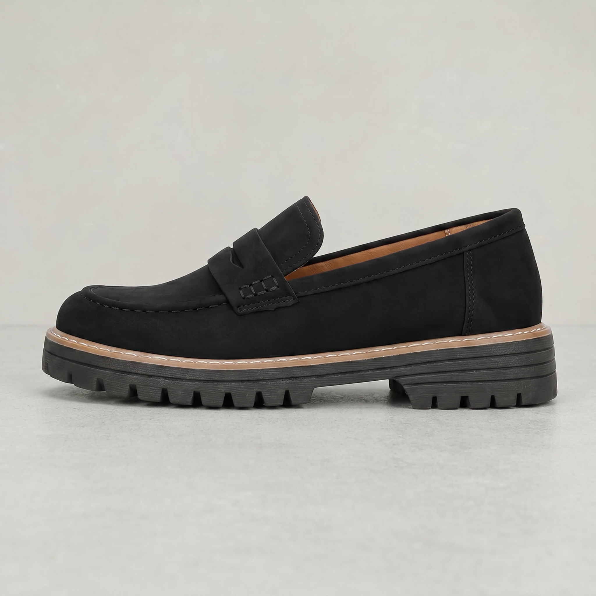 Women's Suede Platform Slip-On Penny Loafers