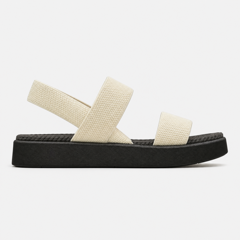 Women's Open Toe Platform Slide Sandals With Elastic Strap