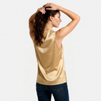 Women's Cowl Neck Sleeveless Cami Top - Draped Front