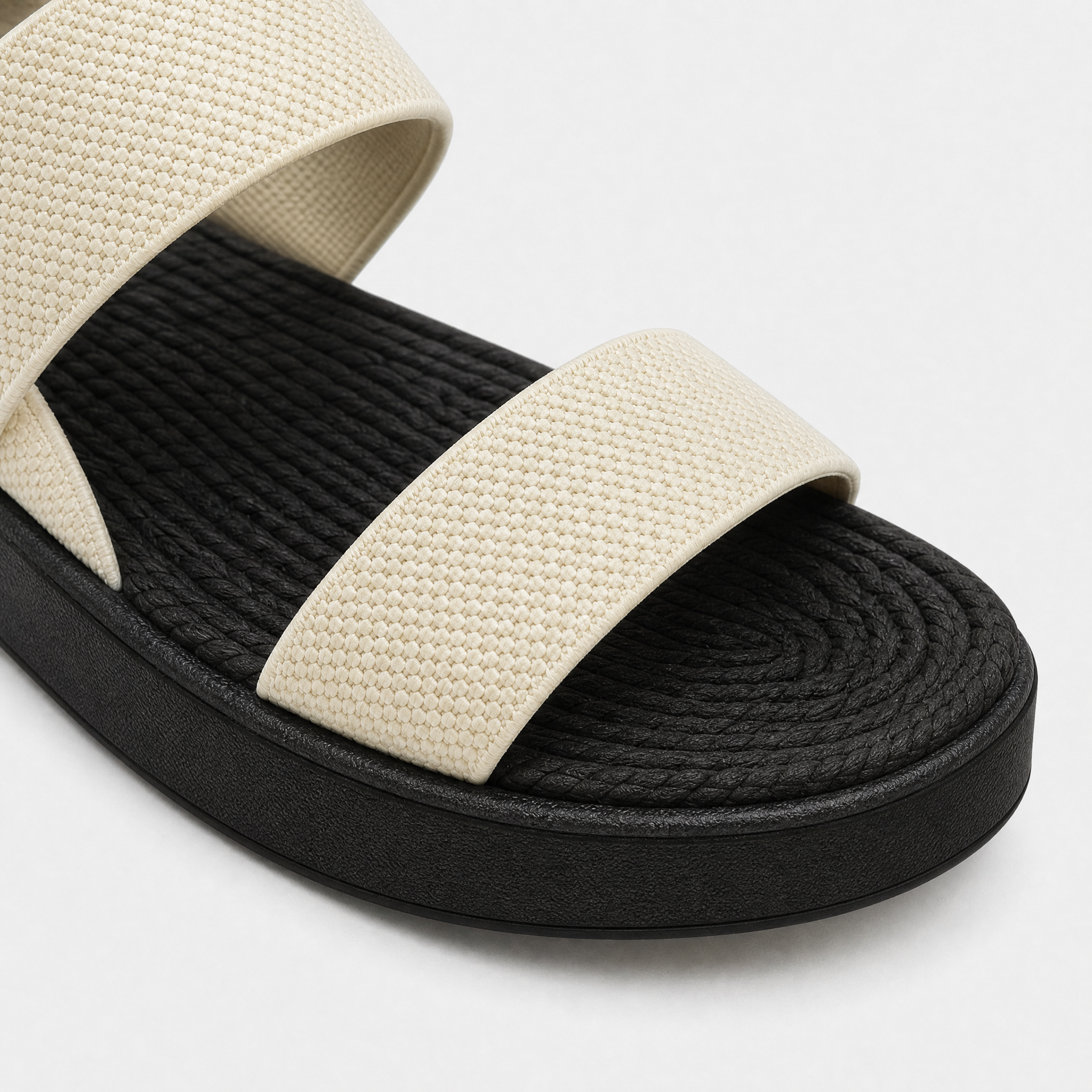Women's Open Toe Platform Slide Sandals With Elastic Strap