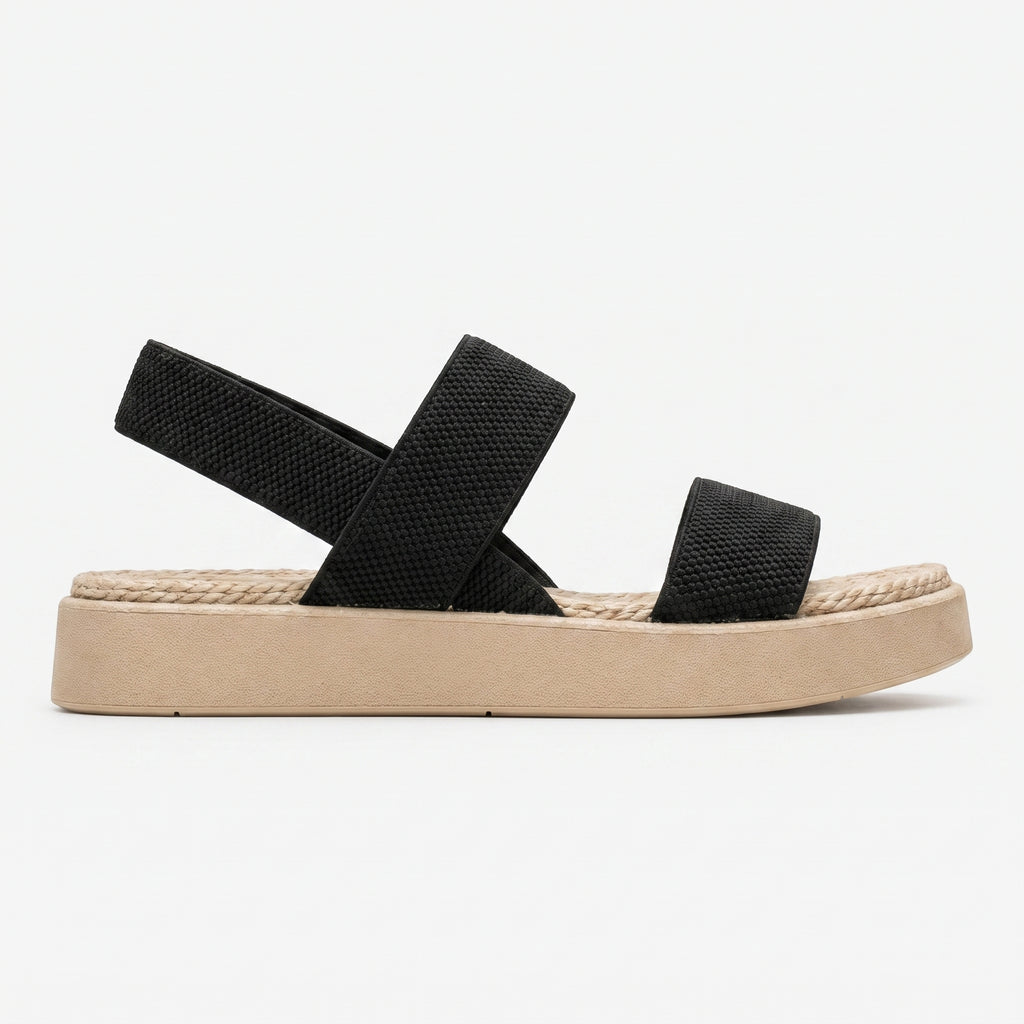 Women's Open Toe Platform Slide Sandals With Elastic Strap