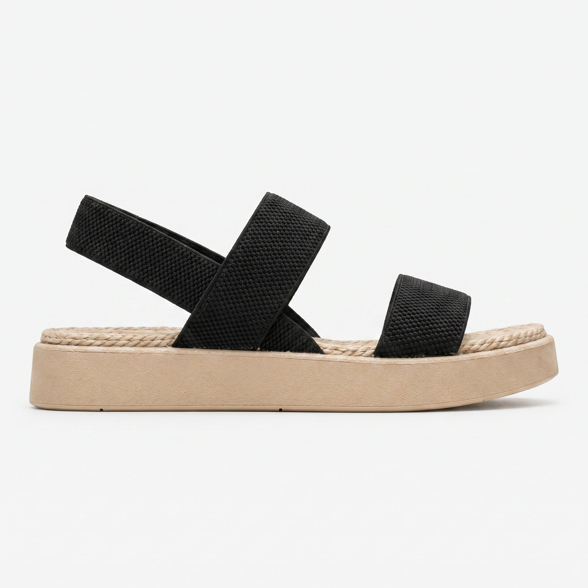 Women's Open Toe Platform Slide Sandals With Elastic Strap