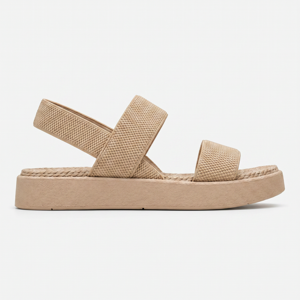 Women's Open Toe Platform Slide Sandals With Elastic Strap