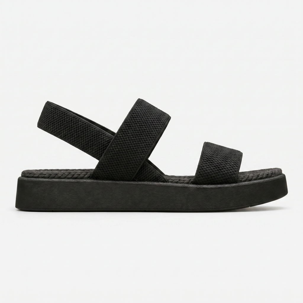 Women's Open Toe Platform Slide Sandals With Elastic Strap