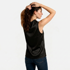 Women's Cowl Neck Sleeveless Cami Top - Draped Front