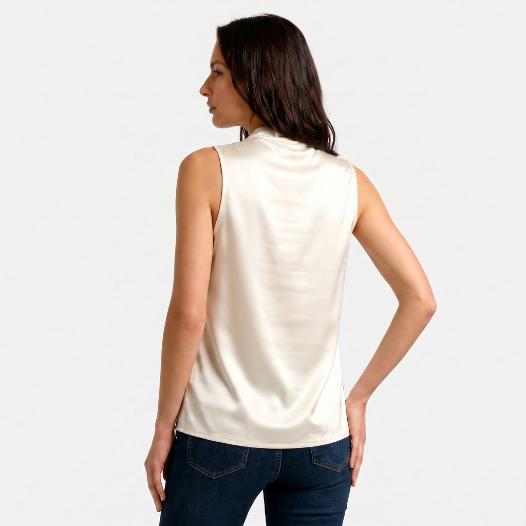 Women's Cowl Neck Sleeveless Cami Top - Draped Front