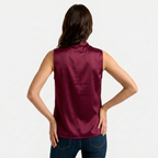 Women's Cowl Neck Sleeveless Cami Top - Draped Front