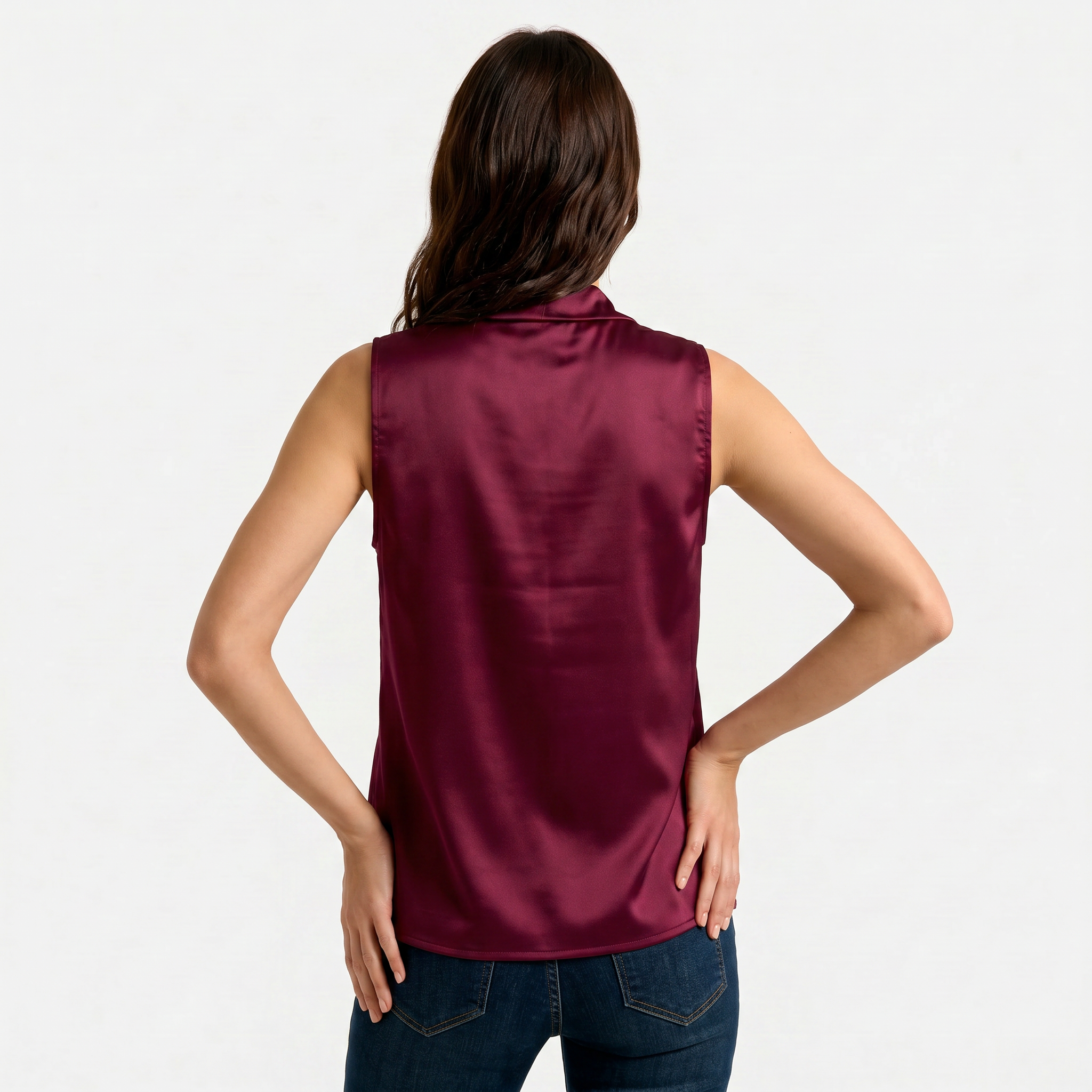 Women's Cowl Neck Sleeveless Cami Top - Draped Front