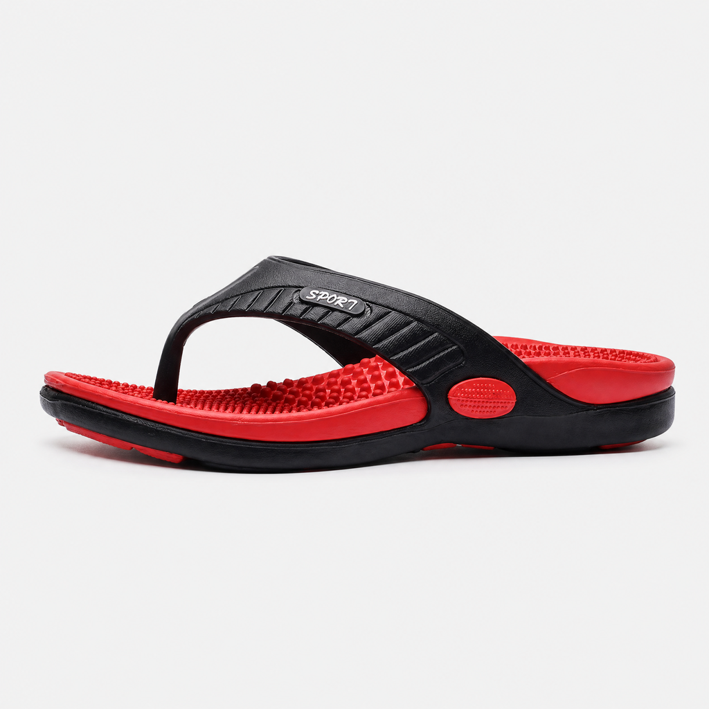 Men's Lightweight Beach Flip Flop Sandals With Textured Footbed