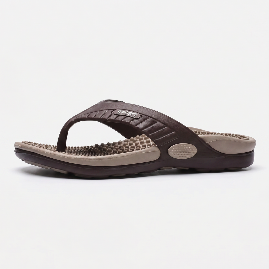 Men's Lightweight Beach Flip Flop Sandals With Textured Footbed