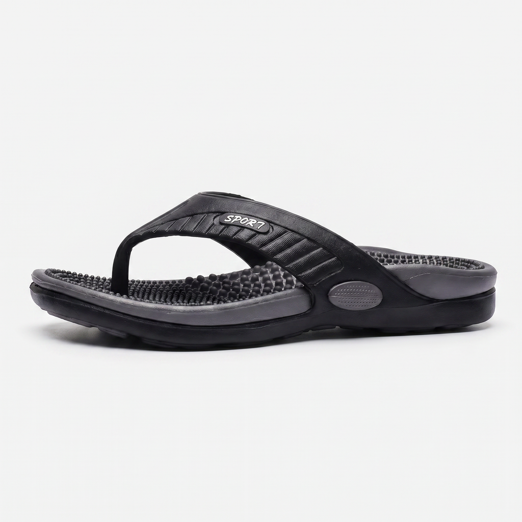 Men's Lightweight Beach Flip Flop Sandals With Textured Footbed