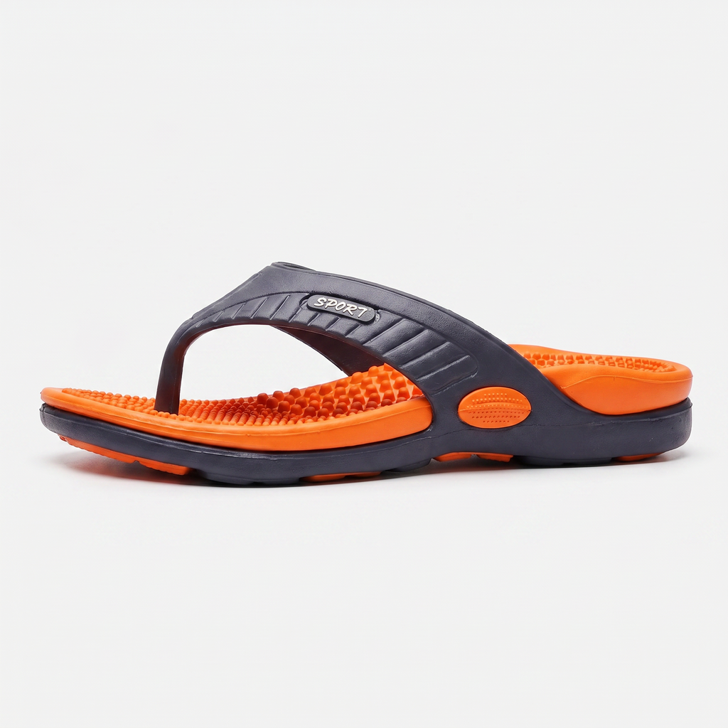 Men's Lightweight Beach Flip Flop Sandals With Textured Footbed