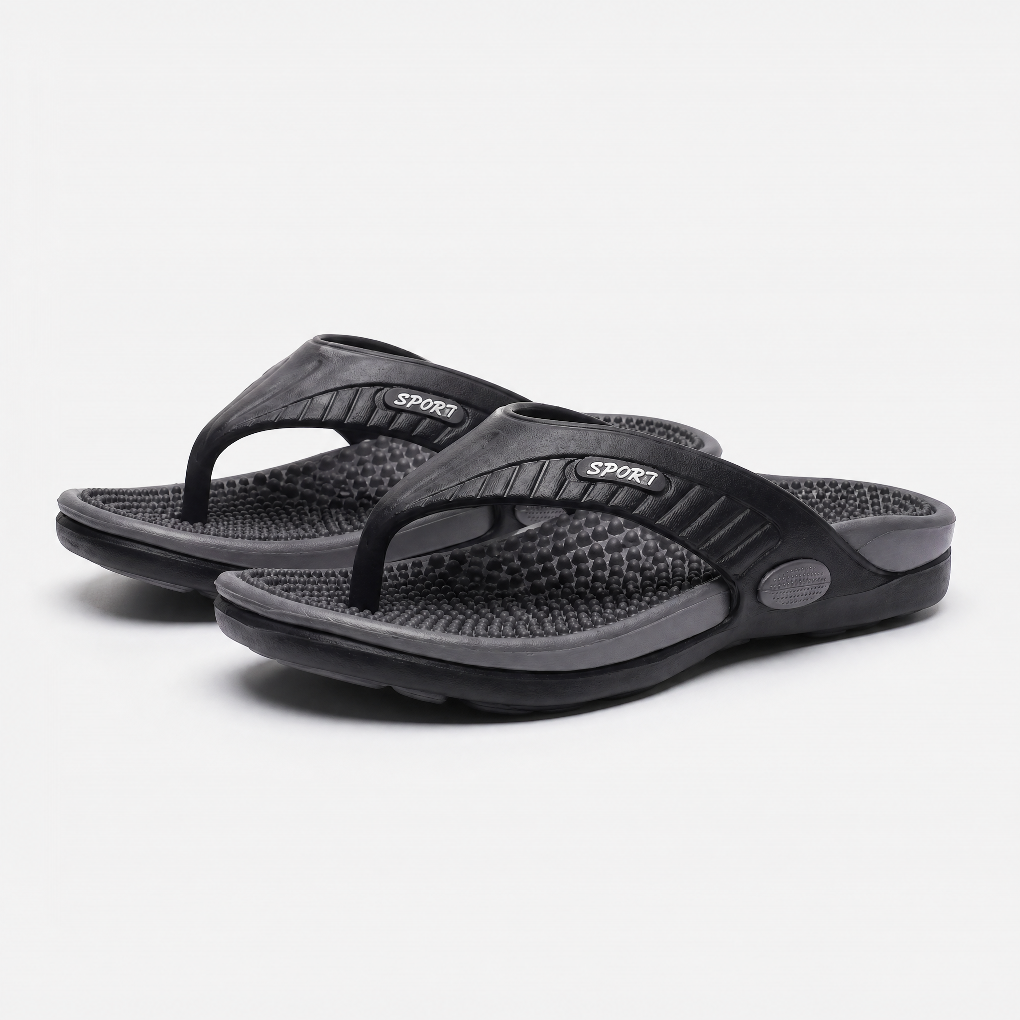 Men's Lightweight Beach Flip Flop Sandals With Textured Footbed