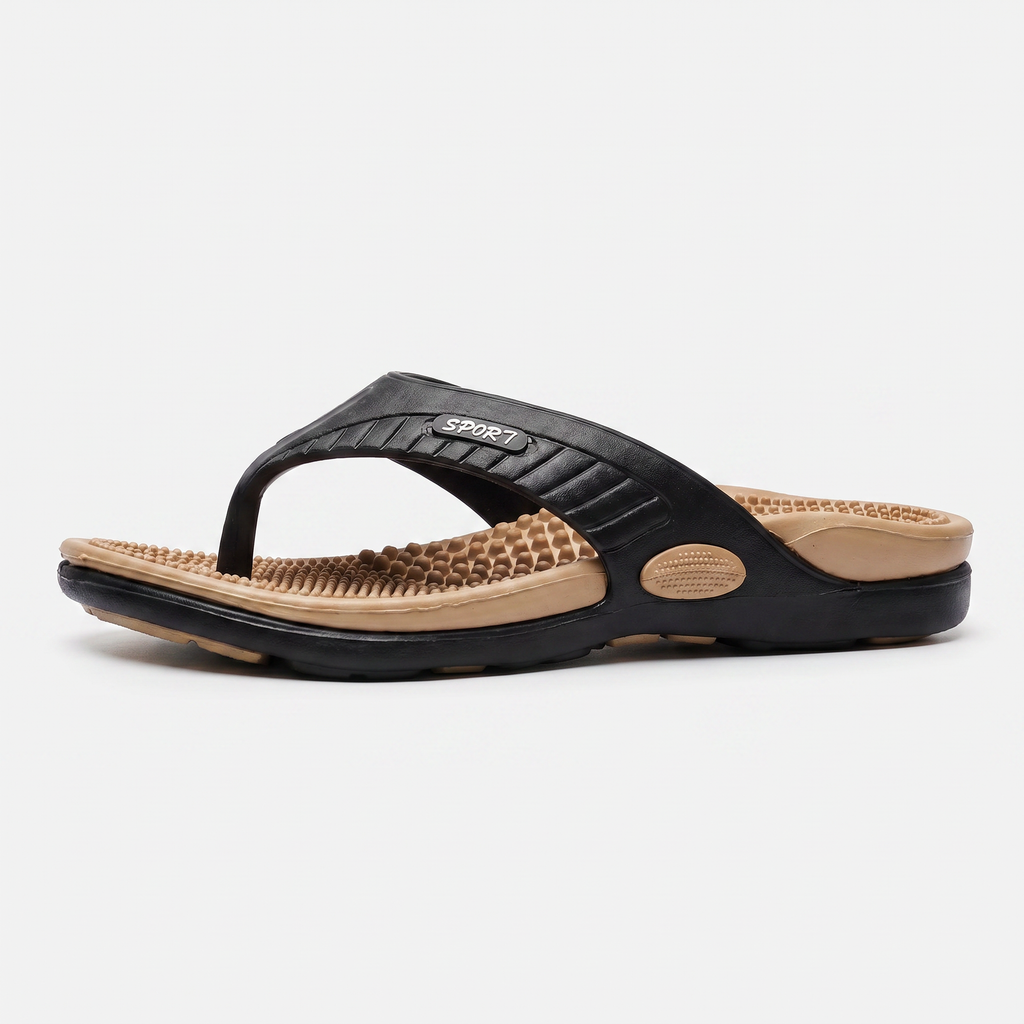 Men's Lightweight Beach Flip Flop Sandals With Textured Footbed