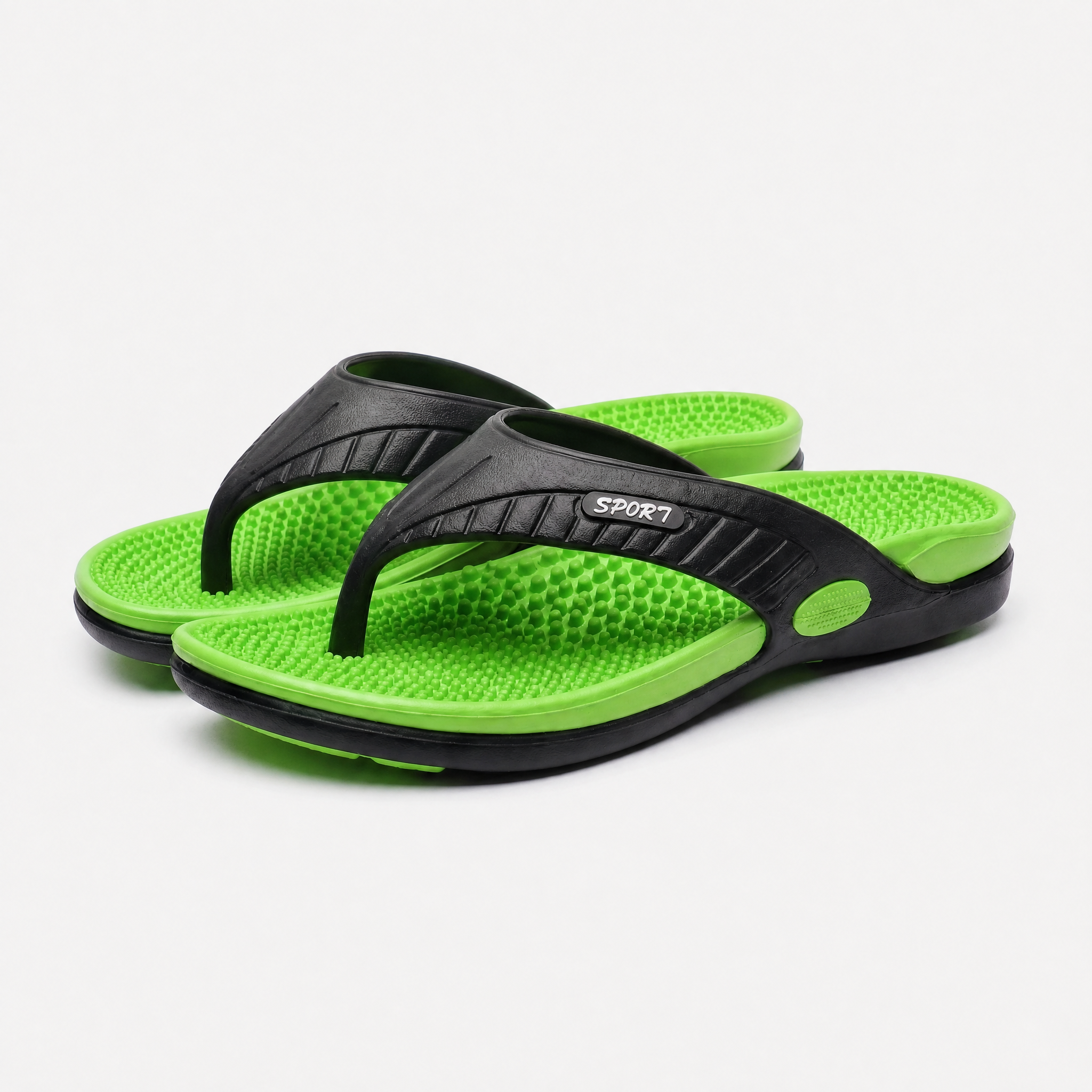 Men's Lightweight Beach Flip Flop Sandals With Textured Footbed