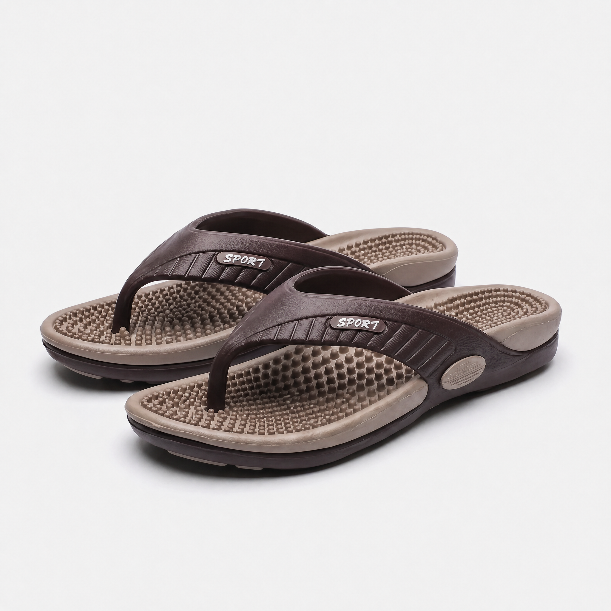 Men's Lightweight Beach Flip Flop Sandals With Textured Footbed