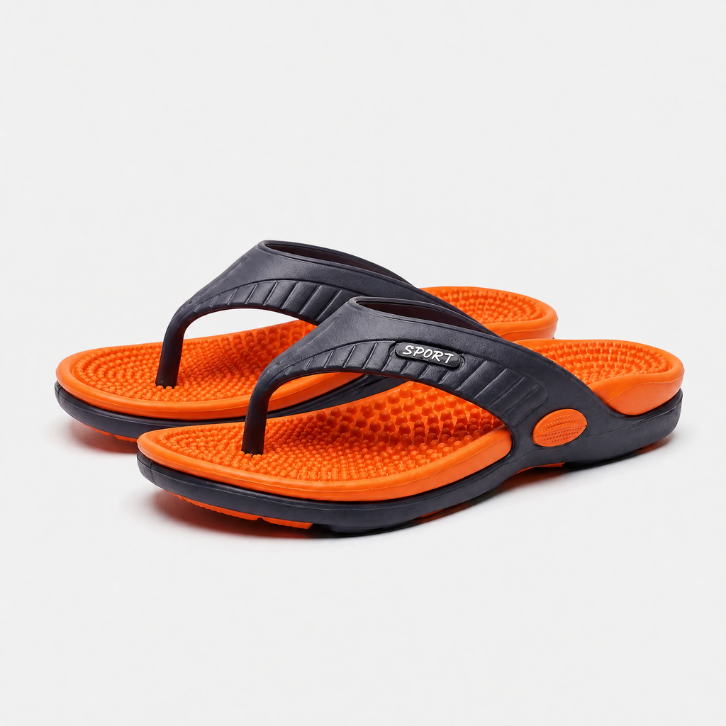 Men's Lightweight Beach Flip Flop Sandals With Textured Footbed
