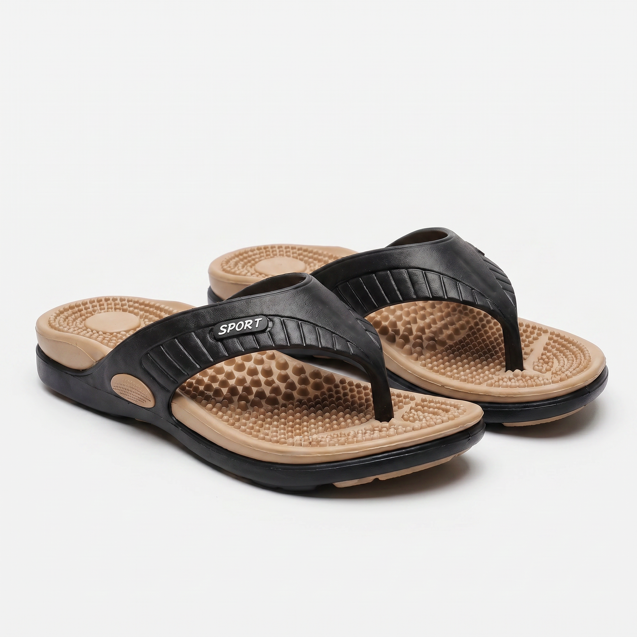 Men's Lightweight Beach Flip Flop Sandals With Textured Footbed
