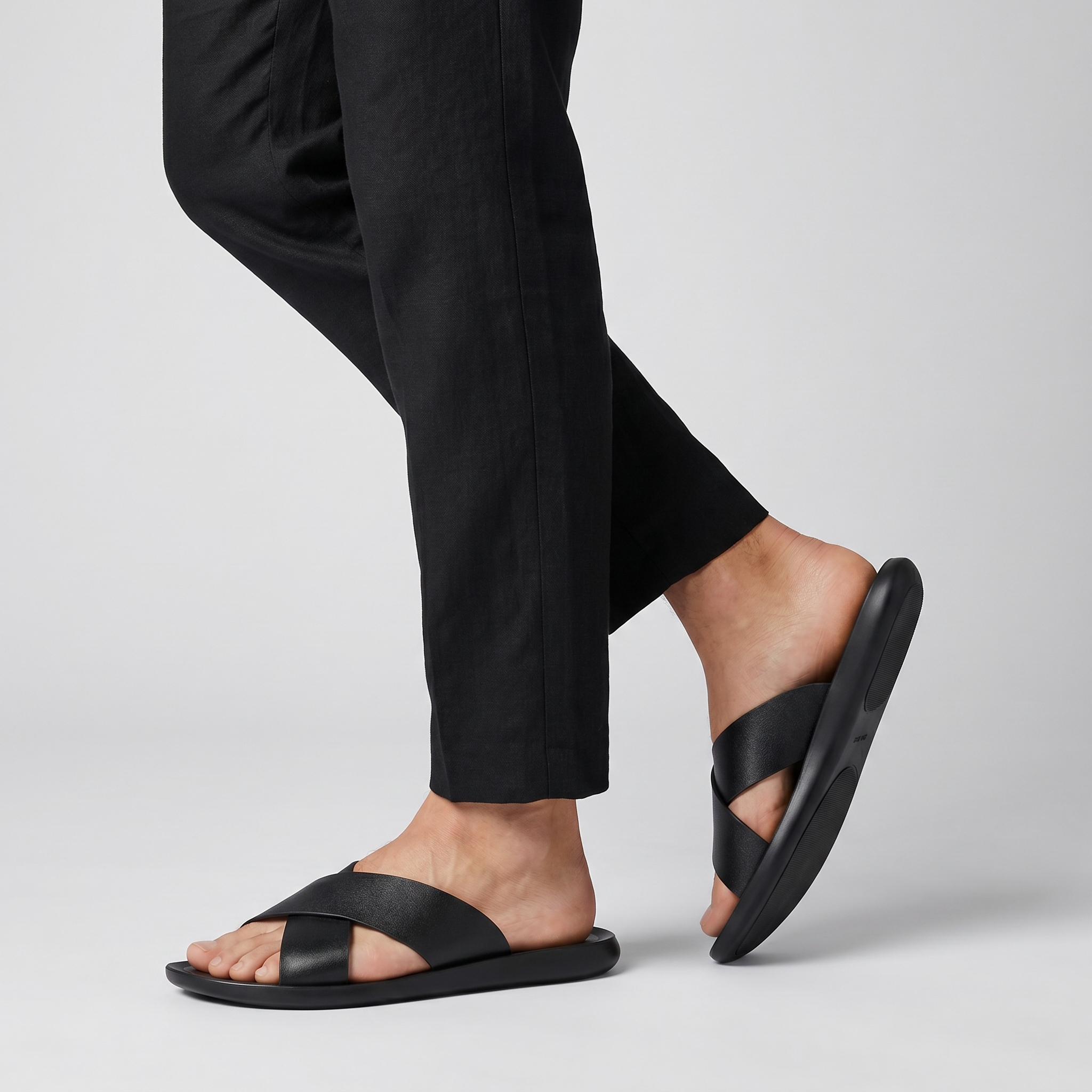 Men's Cross Strap Slide Sandals - Anti-Slip Home Slippers