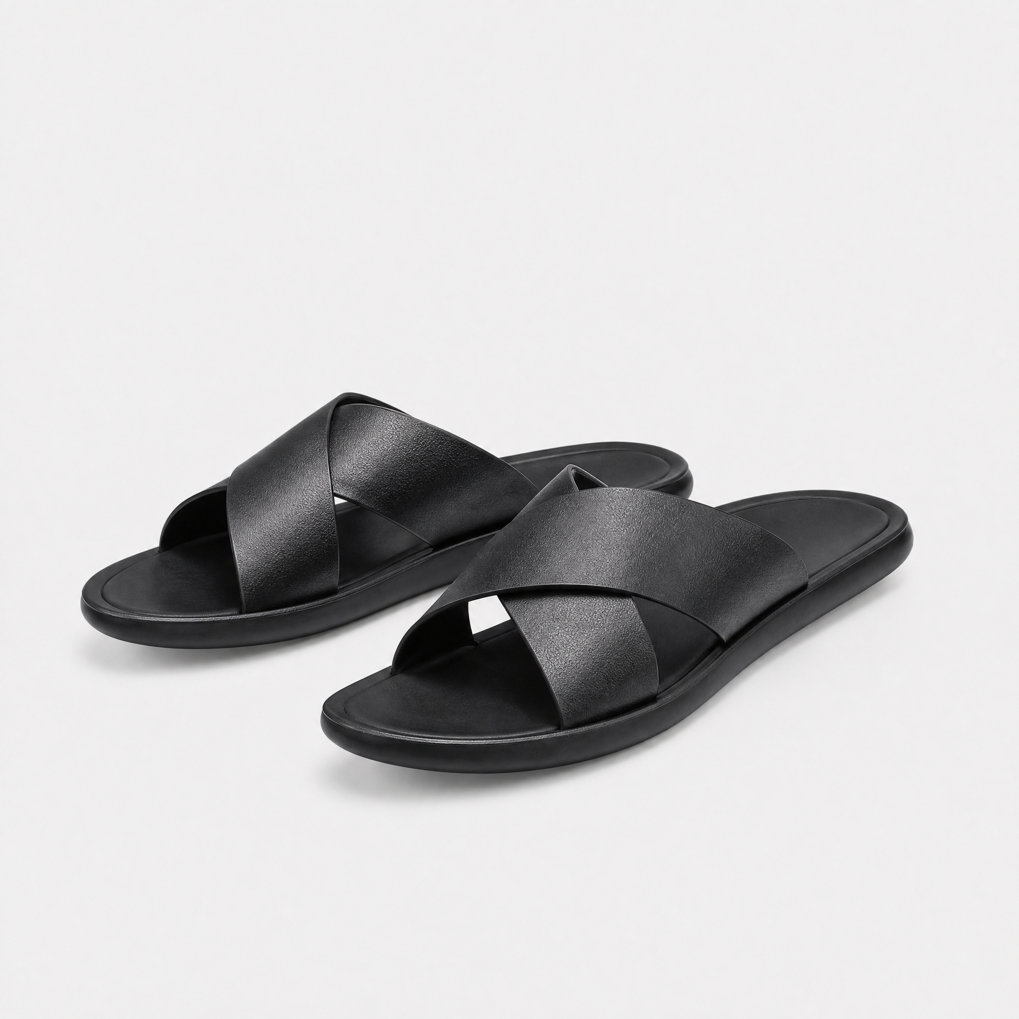 Men's Cross Strap Slide Sandals - Anti-Slip Home Slippers