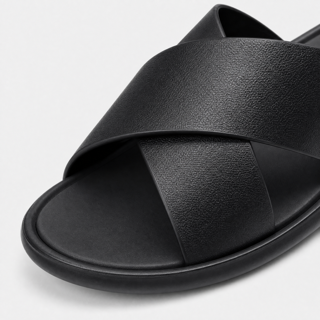 Men's Cross Strap Slide Sandals - Anti-Slip Home Slippers