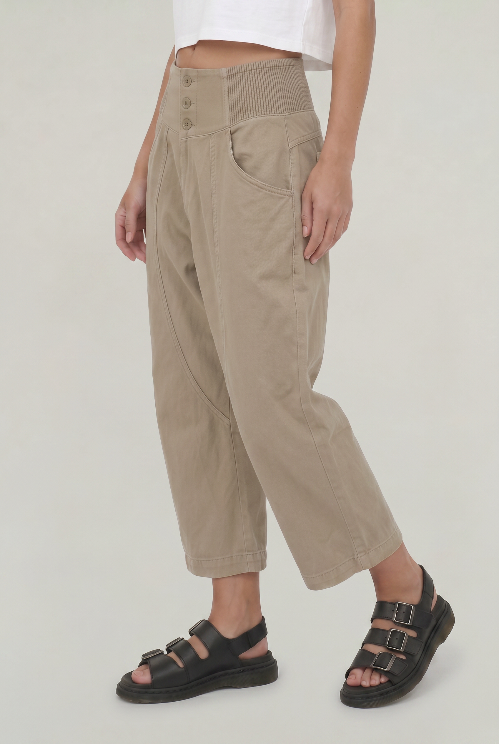 Women's Cotton Linen Wide Leg Trousers
