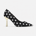 Women’s Polka Dot Pointed Toe Stiletto Heels – Formal Court Shoes for Weddings