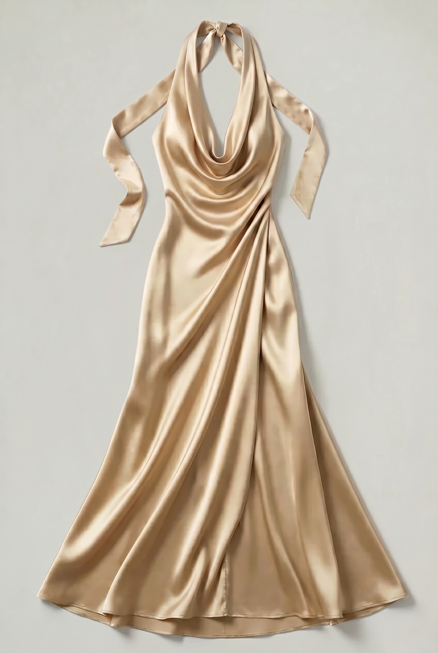 Birchbourne - Women’s Halter Neck Satin Maxi Dress