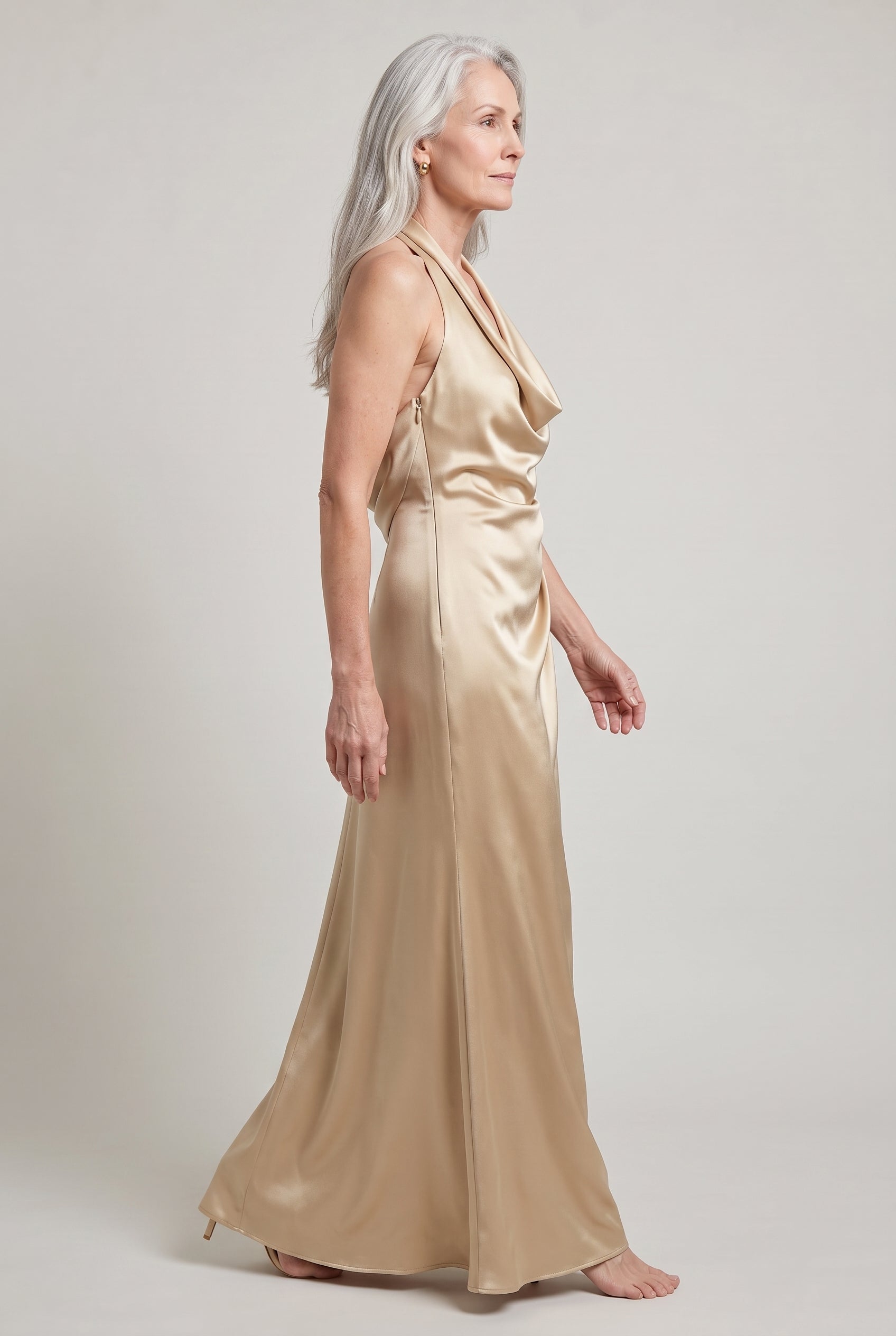 Birchbourne - Women’s Halter Neck Satin Maxi Dress
