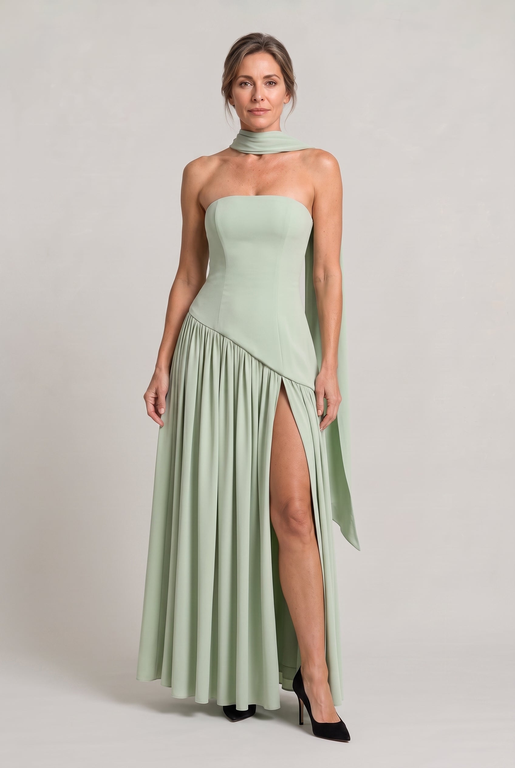 Women's Elegant Strapless Maxi Dress