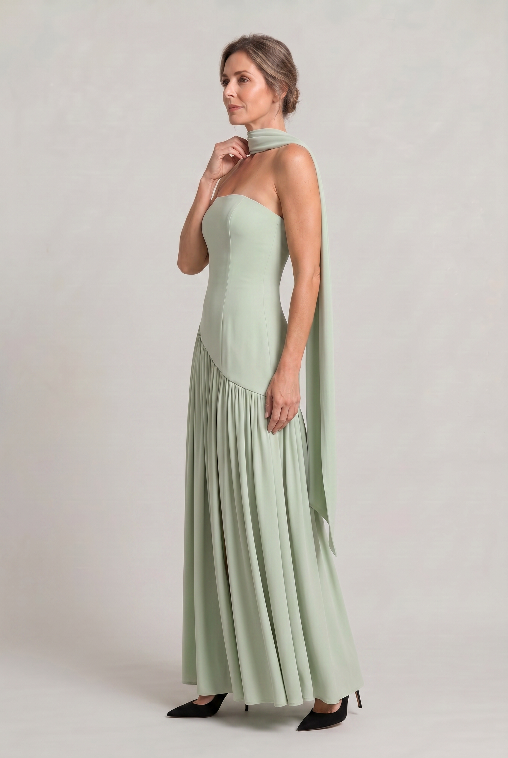 Women's Elegant Strapless Maxi Dress