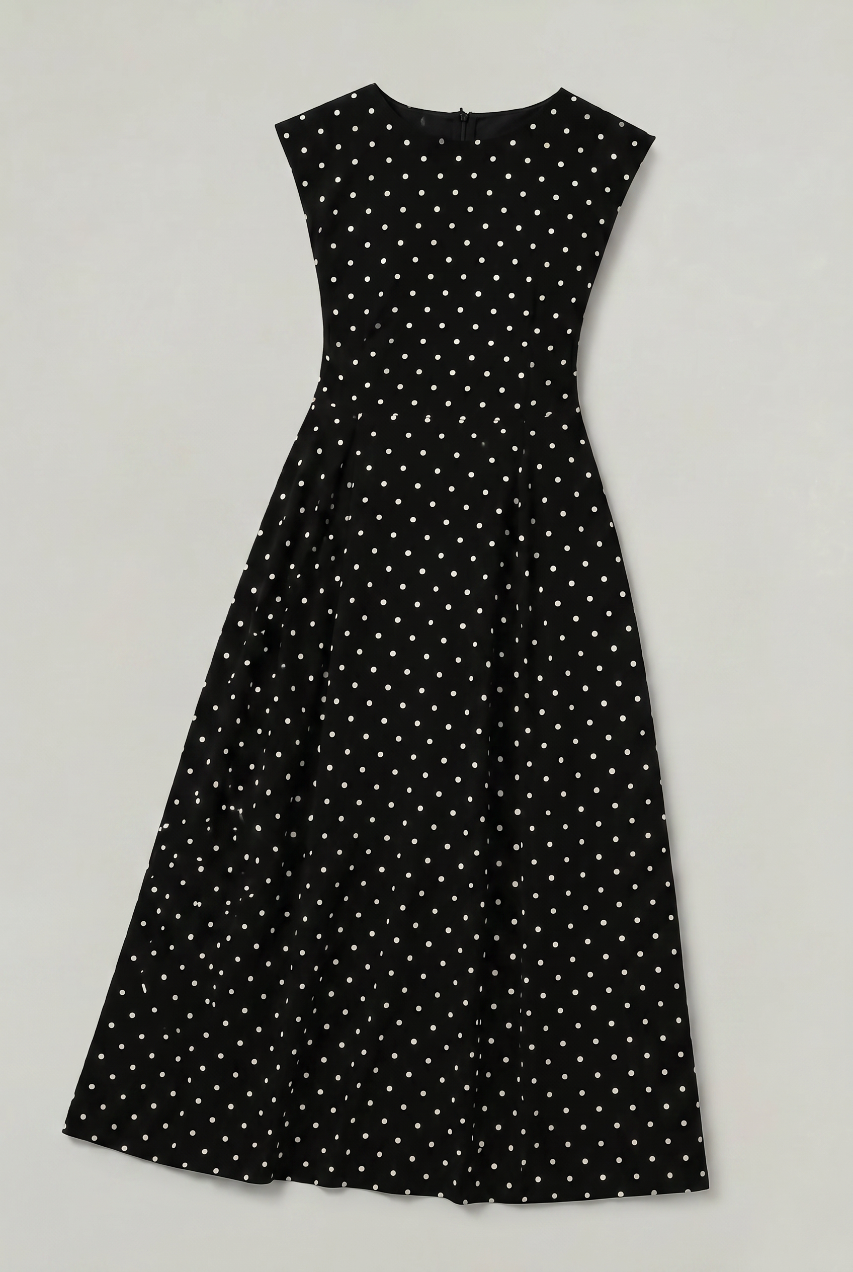 Women’s Polka Dot Maxi Dress – Cap Sleeve Waist Detail Summer Dress