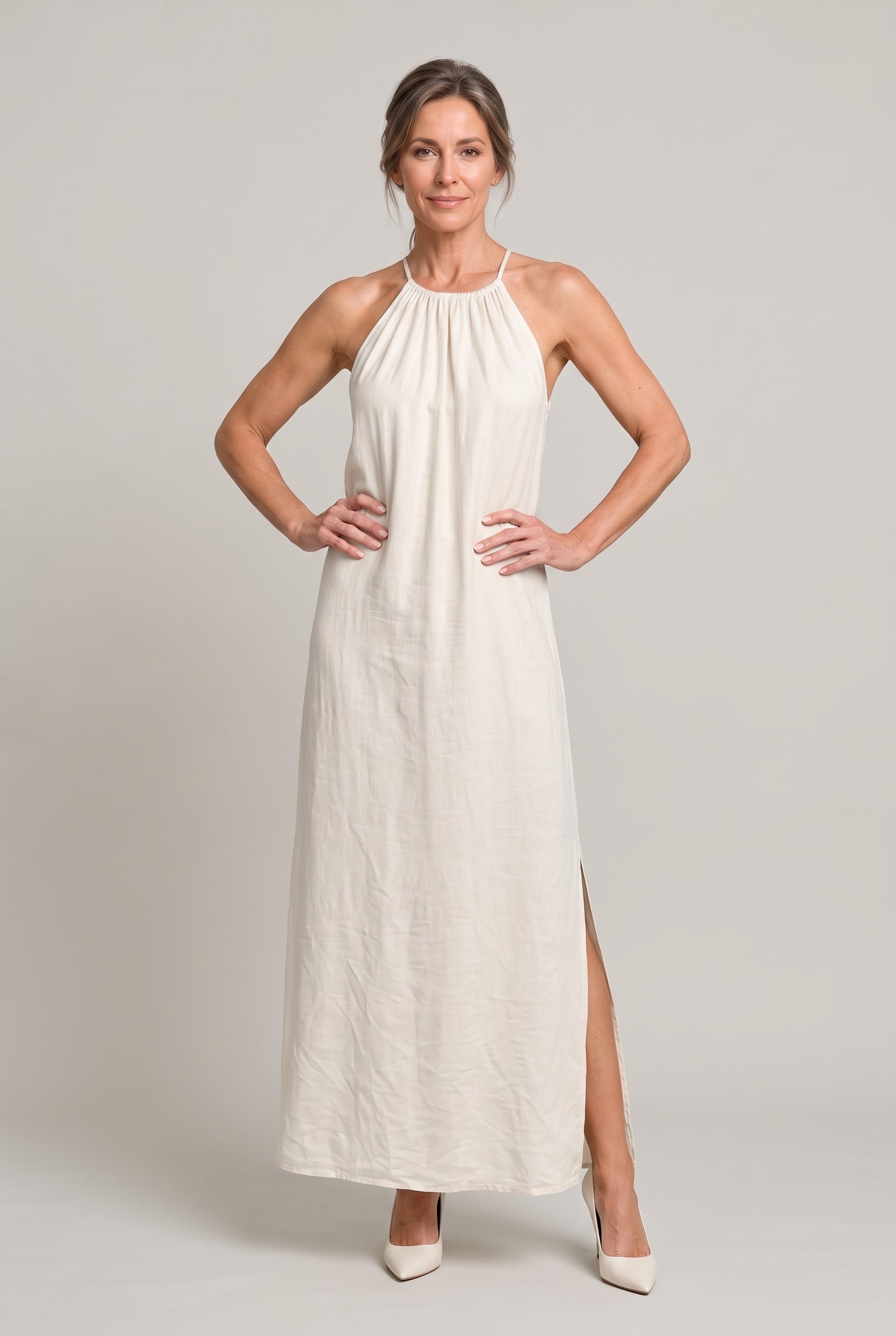 Women's Halter Neck Sleeveless Summer Maxi Dress