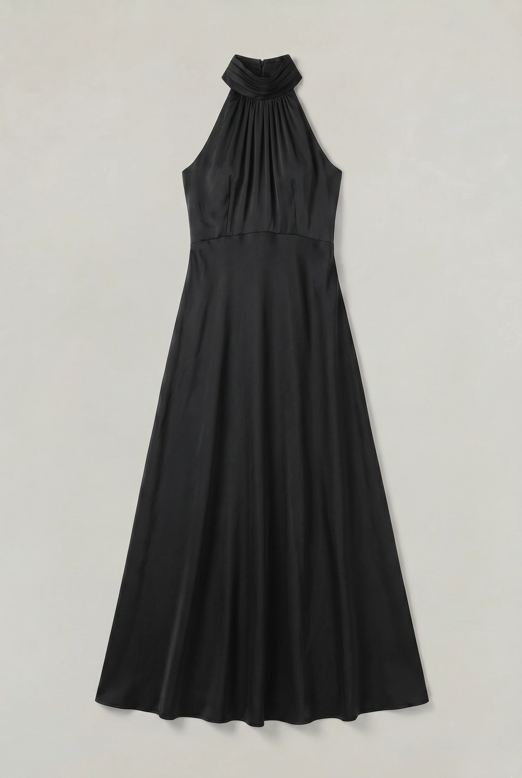 Women's Satin High Neck Bridesmaid Maxi Dress