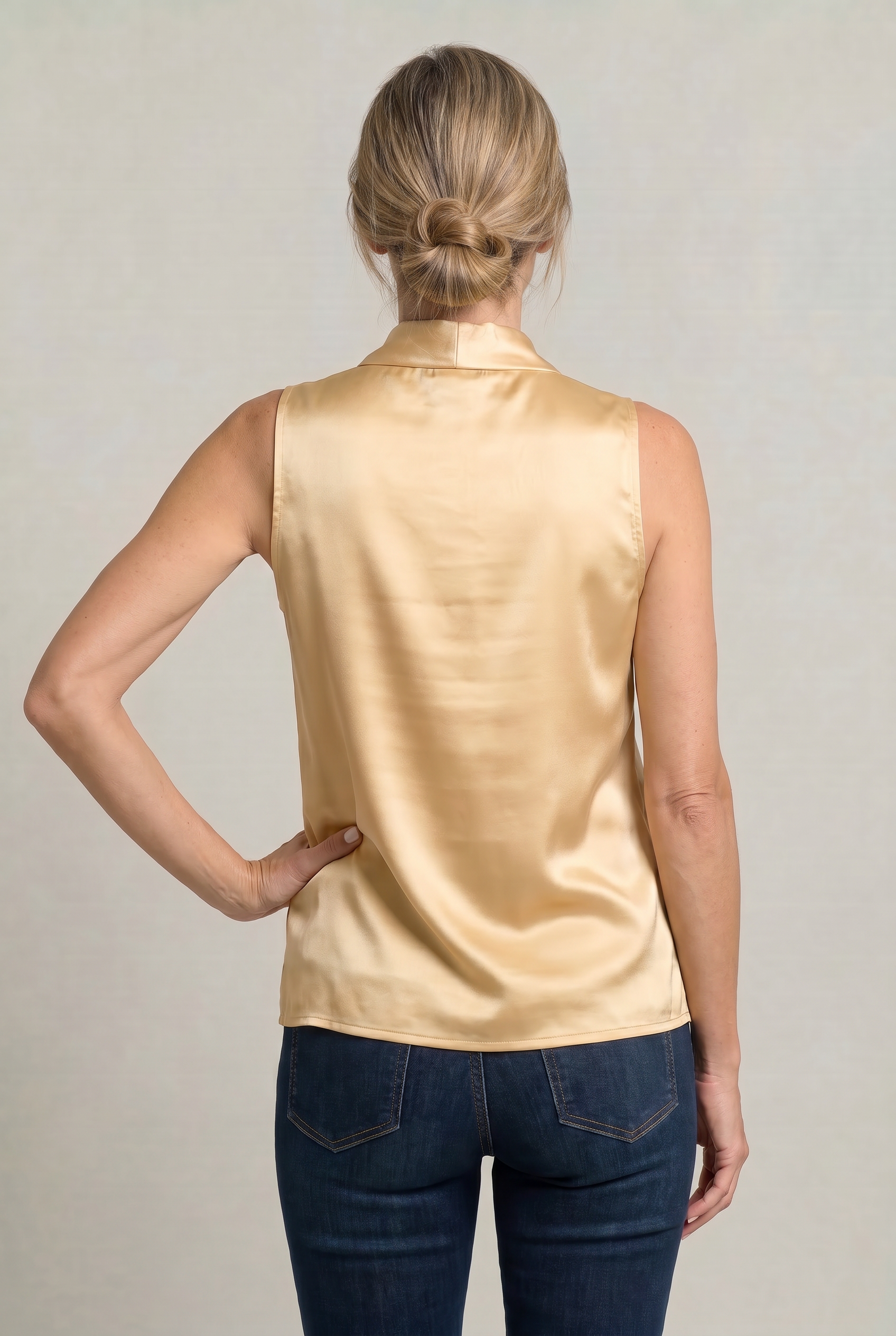 Women's Cowl Neck Sleeveless Cami Top - Draped Front