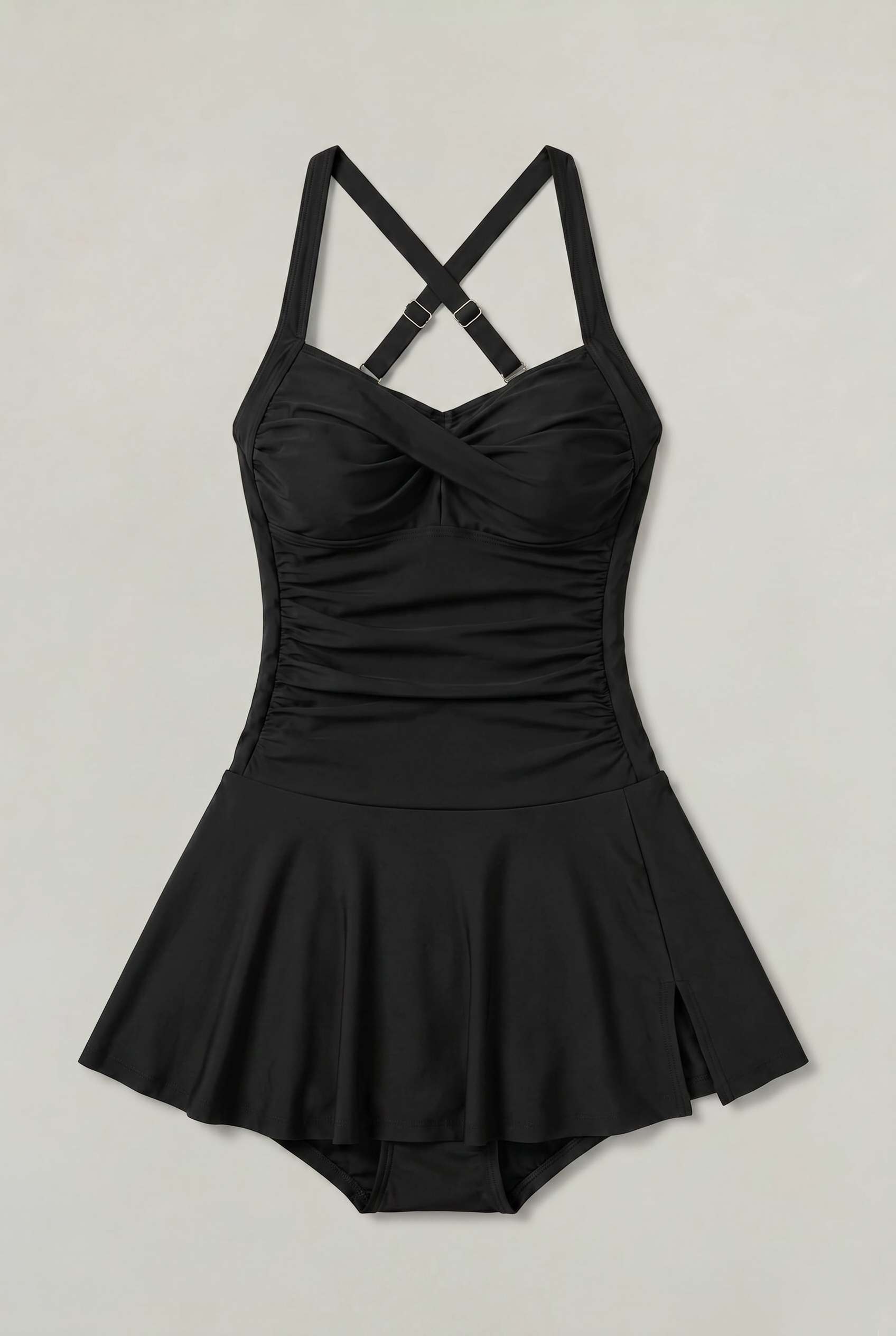 Women’s One-Piece Swimsuit with Sweetheart Neckline and Skirt