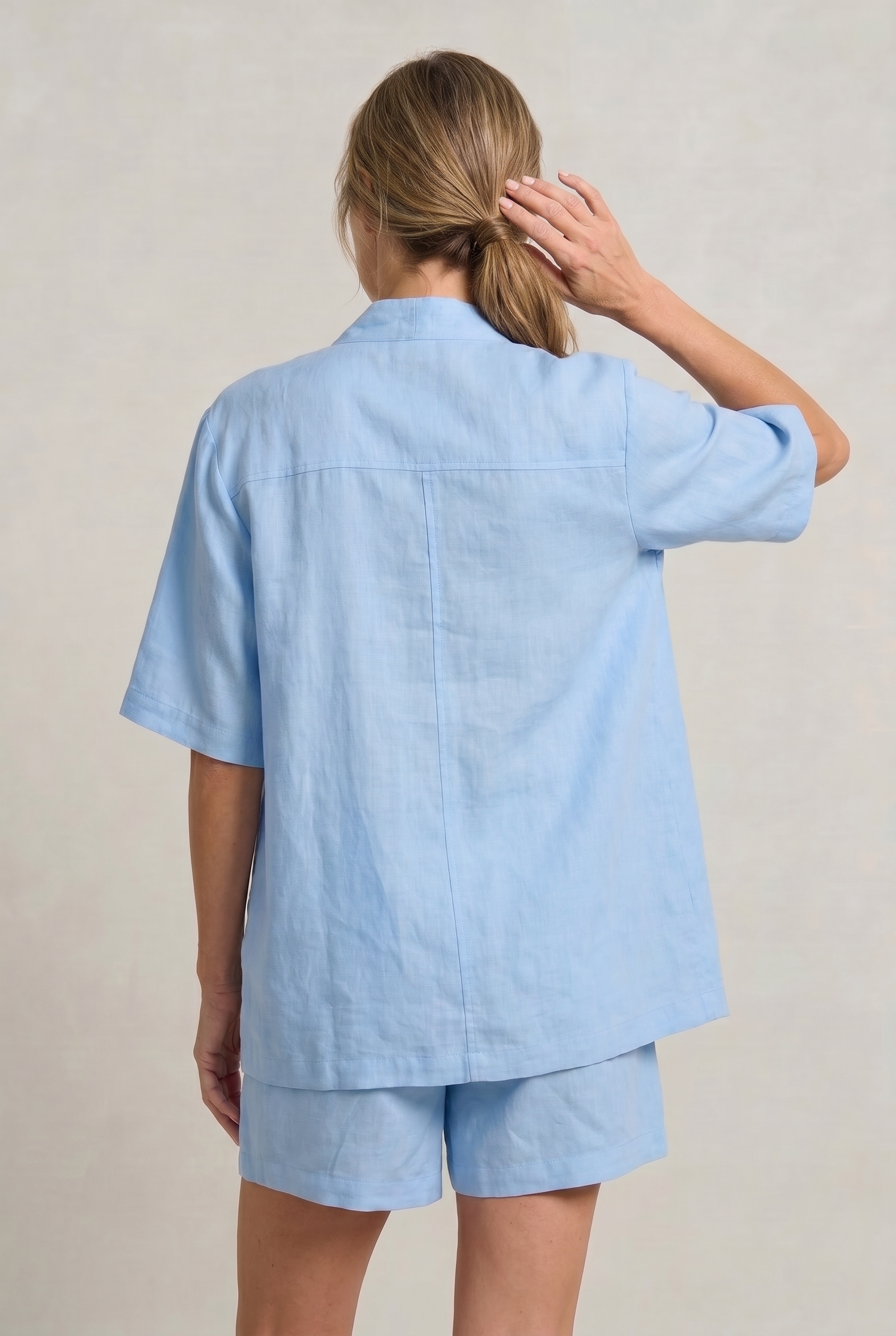 Women's Linen Cardigan and Shorts Two Piece Set