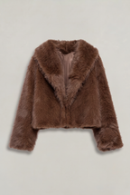 Women’s Cropped Shaggy Faux-Fur Jacket