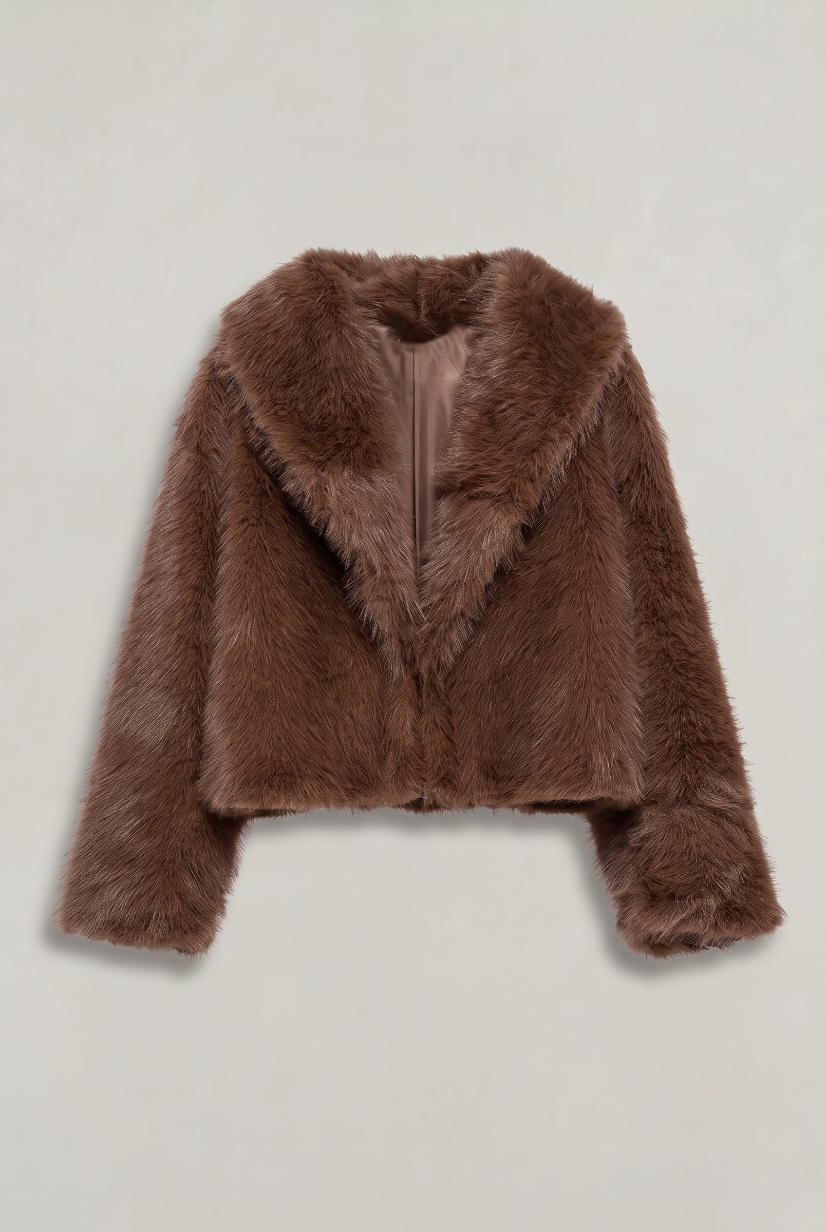 Women’s Cropped Shaggy Faux-Fur Jacket