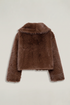 Women’s Cropped Shaggy Faux-Fur Jacket